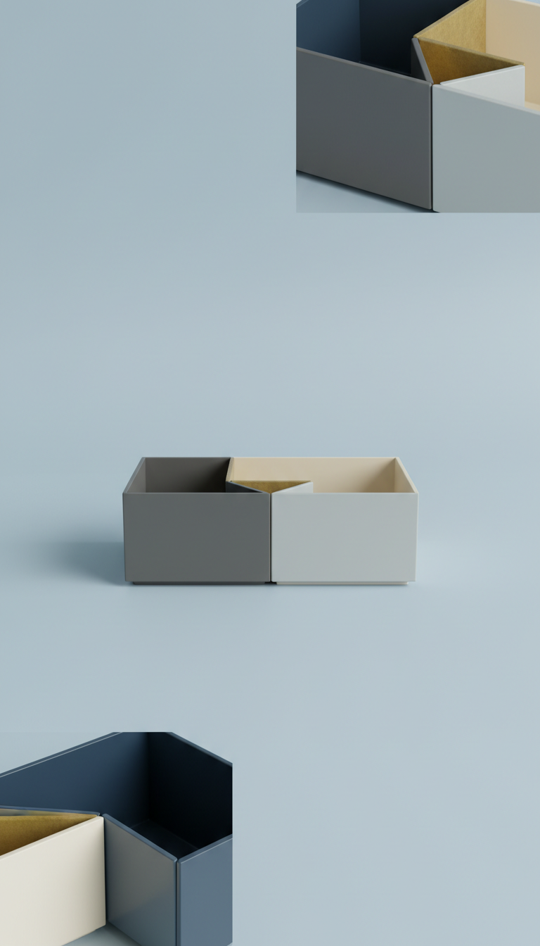 Geometric Desk Organizer Tray Satin Finish